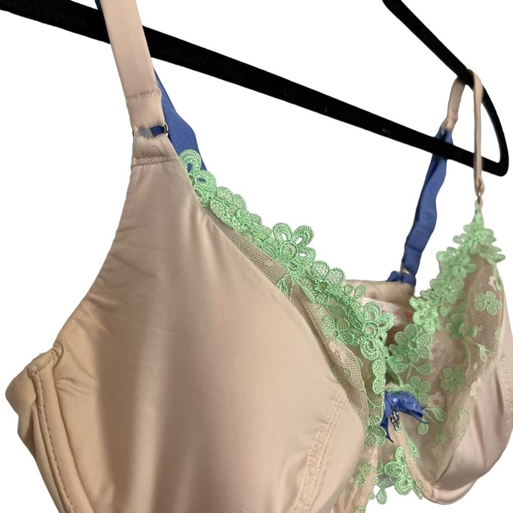 IN LOVE WITH PP PRETTY POLLY Nude Beige Underwire Lightly Lined Bra Lace sz 38C - Picture 15 of 16